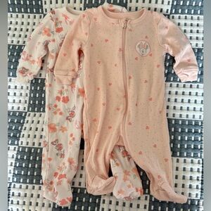 Disney Baby Floral Pink Footies Set